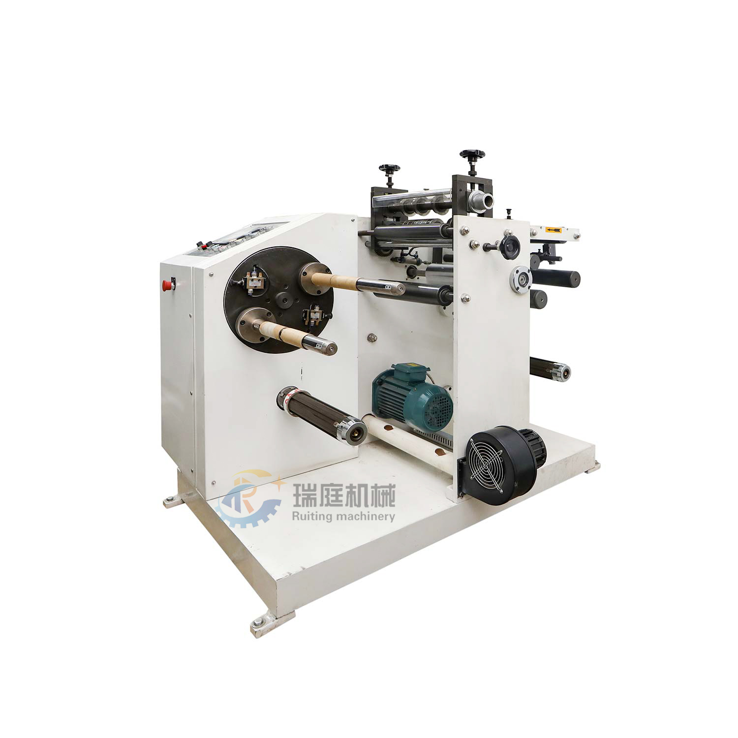 Machine de rembobinage de découpeuse de papier imprimé de matériau composite de film d'étiquette adhésive de largeur 350 au meilleur prix avec PLC