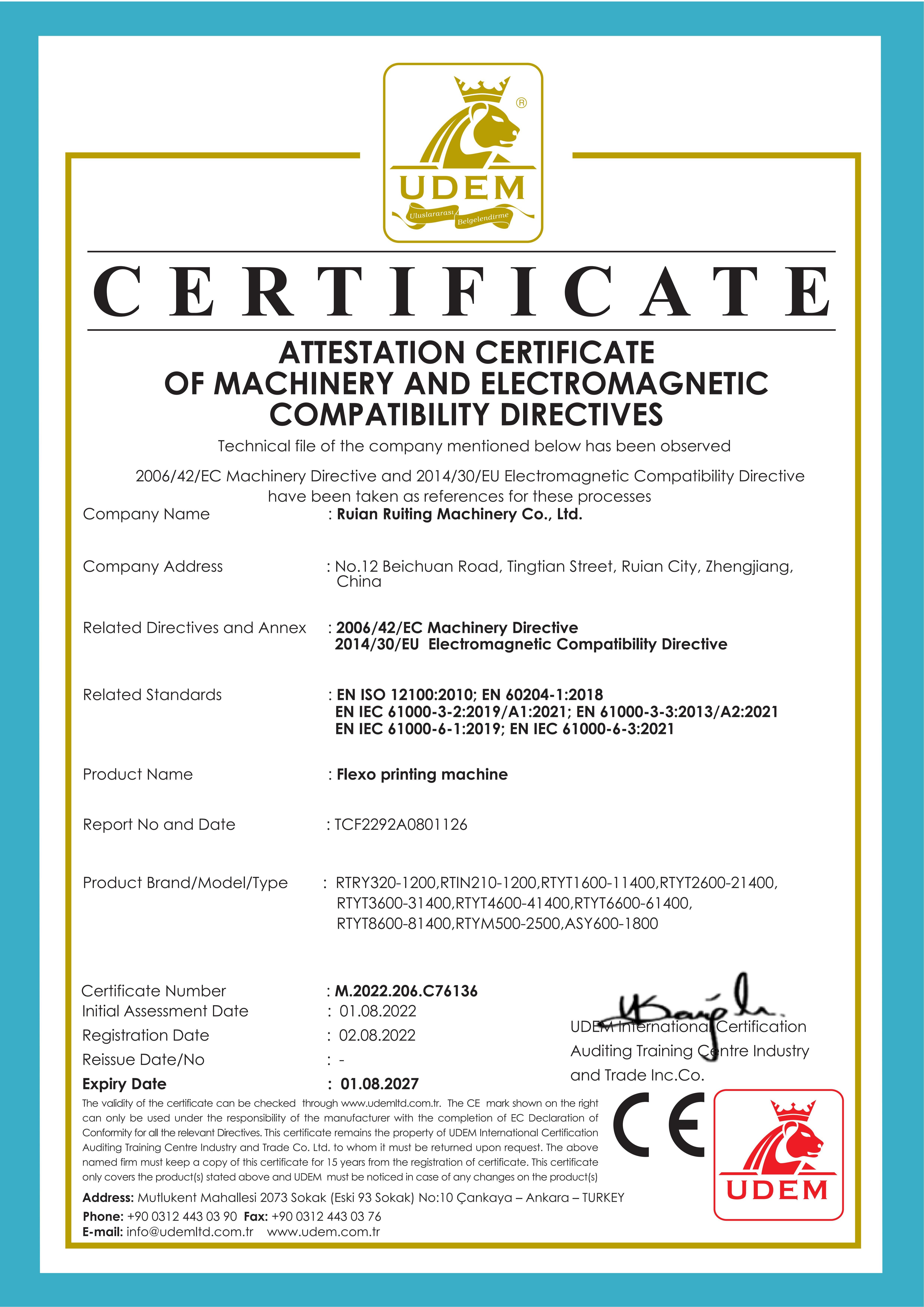 Machine d'impression flexo CE