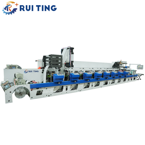 Machine d'impression flexo de pompe &agrave; encre en ligne avec unit&eacute; de coupe et de tranche rotative